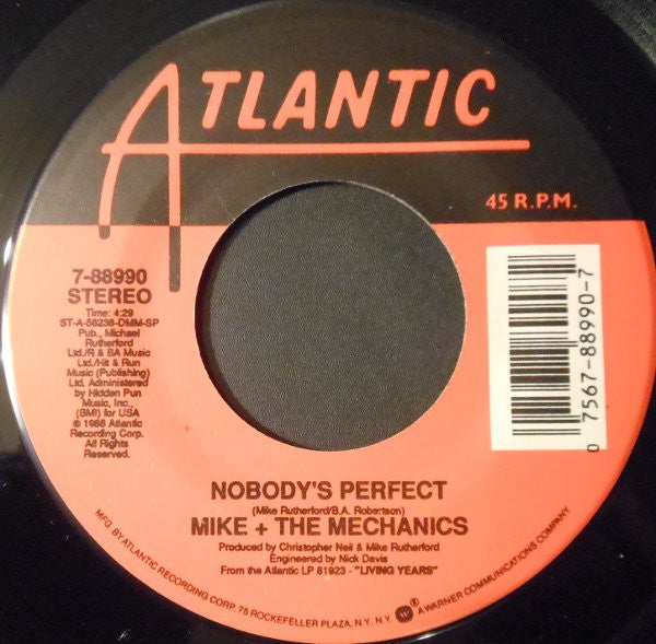 Mike & The Mechanics : Nobody's Perfect (7", SP)