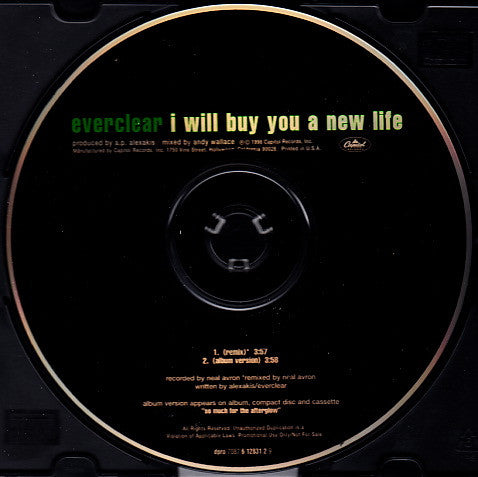Everclear : I Will Buy You A New Life (CD, Single, Promo)