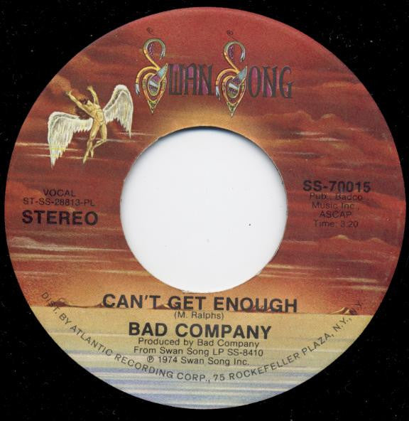 Bad Company (3) : Can't Get Enough (7", Single, Pla)