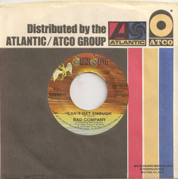 Bad Company (3) : Can't Get Enough (7", Single, Pla)