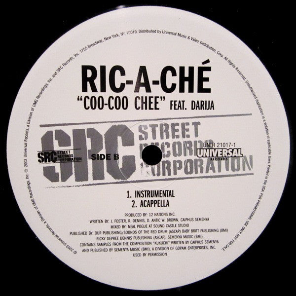 Ric-A-Che Feat. Darija (2) : Coo-Coo Chee (12", Promo)