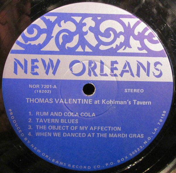 Thomas Valentine* : Thomas Valentine At Kohlman's Tavern (LP, Album)