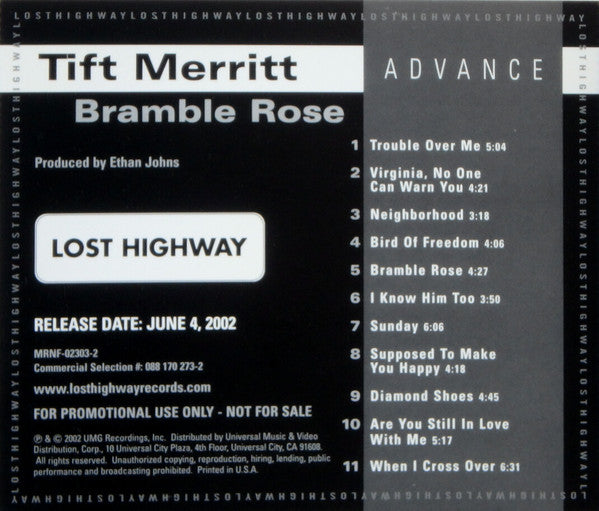 Tift Merritt : Bramble Rose (CD, Advance, Album, Promo)