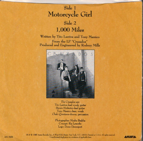 Cruzados : Motorcycle Girl (7", Promo)