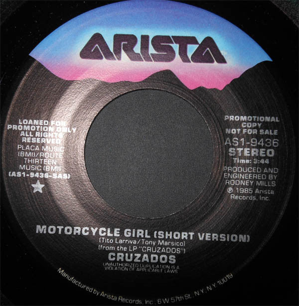 Cruzados : Motorcycle Girl (7", Promo)