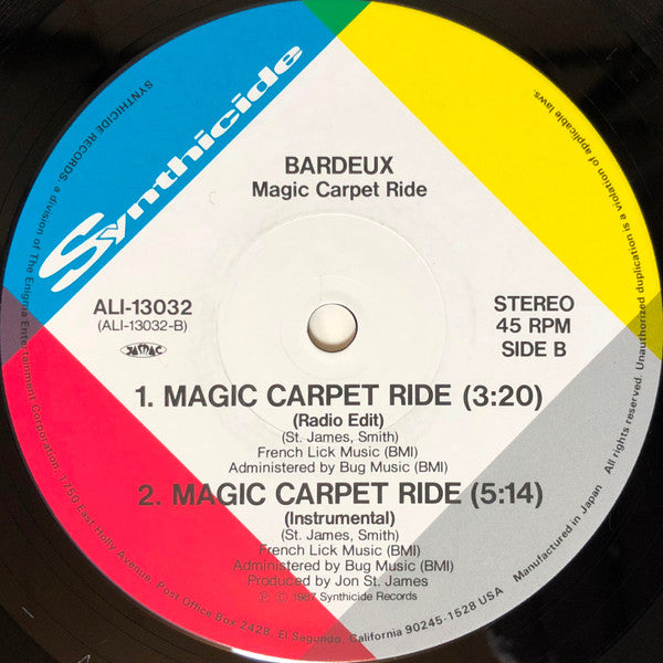 Bardeux : Magic Carpet Ride (12", Single)