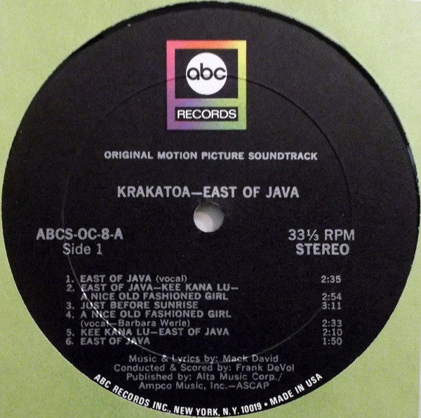 Frank De Vol : Krakatoa, East Of Java  (Music From The Original Sound Track) (LP, Album)