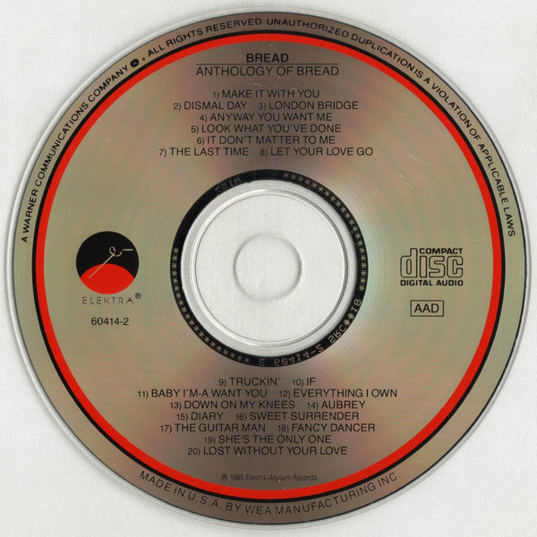 Bread : Anthology Of Bread (CD, Comp, Club)