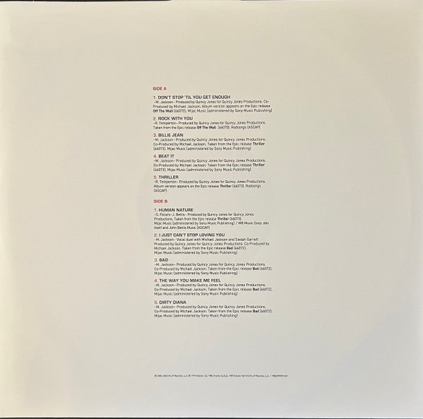 Michael Jackson : Number Ones (2xLP, Comp, RE, Whi)