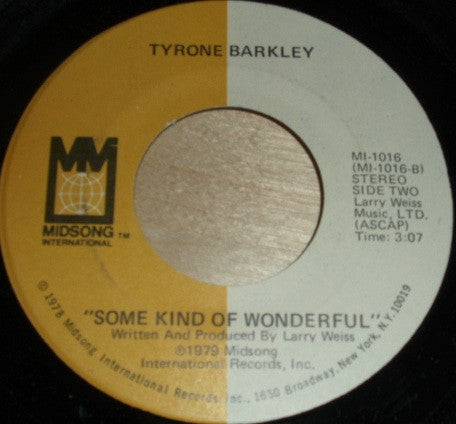 Tyrone Barkley : Man Of Value (7")