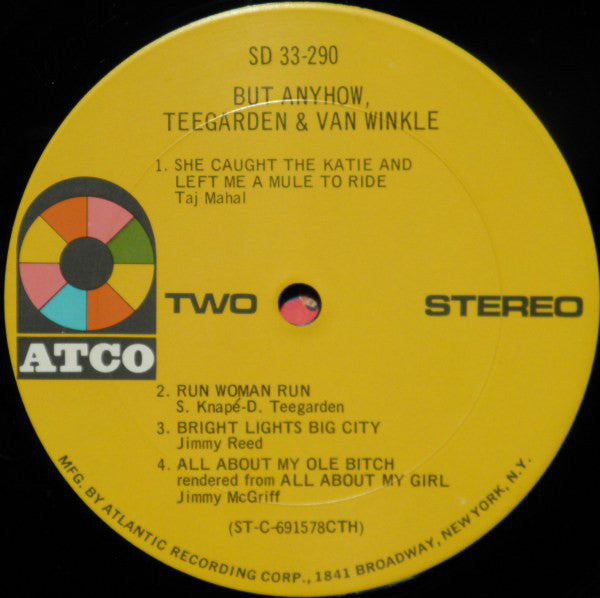 Teegarden & Van Winkle : But Anyhow, Teegarden & Van Winkle (LP, Album, Ter)