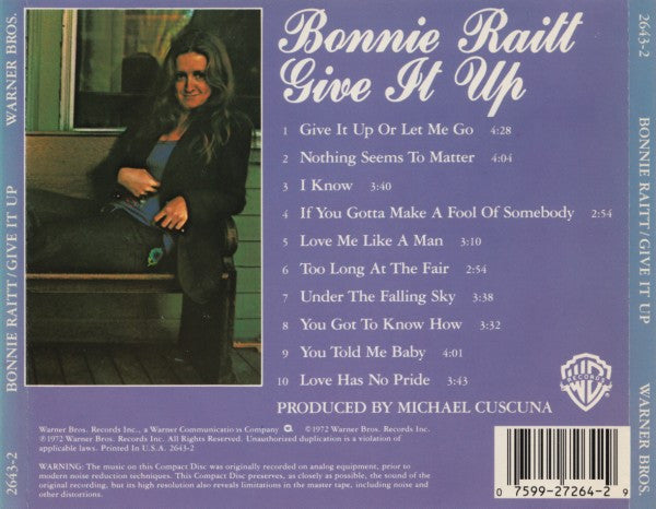 Bonnie Raitt : Give It Up (CD, Album, RE, RM)