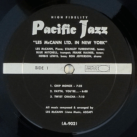 Les McCann Ltd. • Stanley Turrentine • Blue Mitchell with Frank Haynes, Herbie Lewis, Ron Jefferson : Les McCann Ltd. In New York (Recorded "Live" At The Village Gate) (LP, Album, Mono)