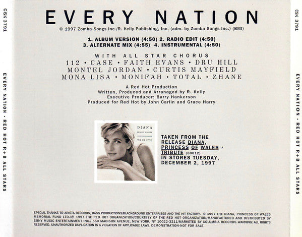 Red Hot R+B All Stars : Every Nation (CD, Promo)