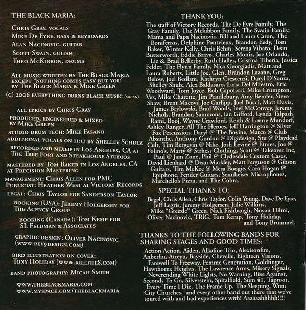 The Black Maria : A Shared History Of Tragedy (CD, Album, Promo)