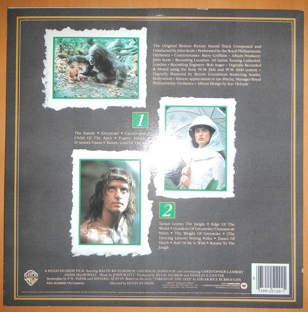 John Scott : Greystoke: The Legend Of Tarzan, Lord Of Apes (The Original Motion Picture Sound Track) (LP, Album)
