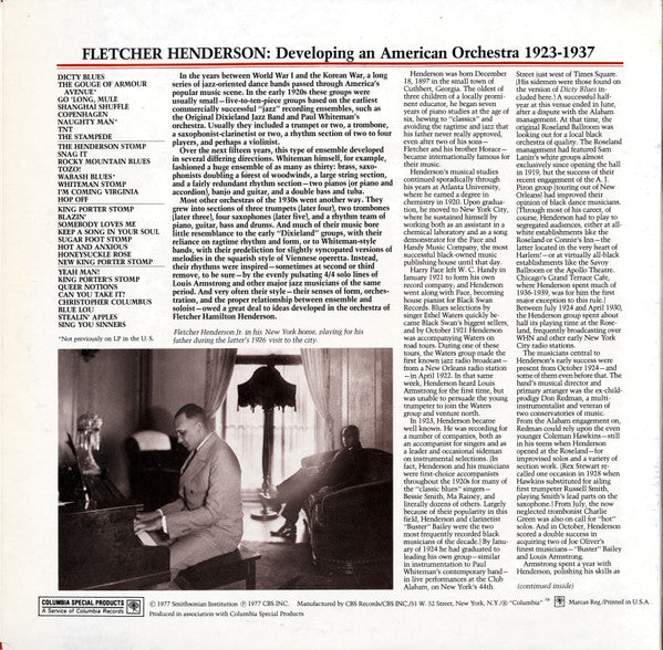 Fletcher Henderson : Developing An American Orchestra 1923-1937 (2xLP, Album, Comp, Mono, Gat)