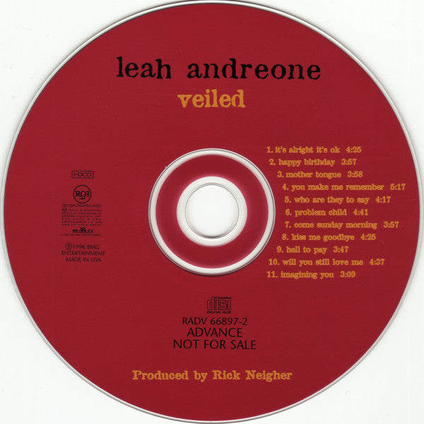 Leah Andreone : Veiled (HDCD, Advance, Album, Promo, Dig)