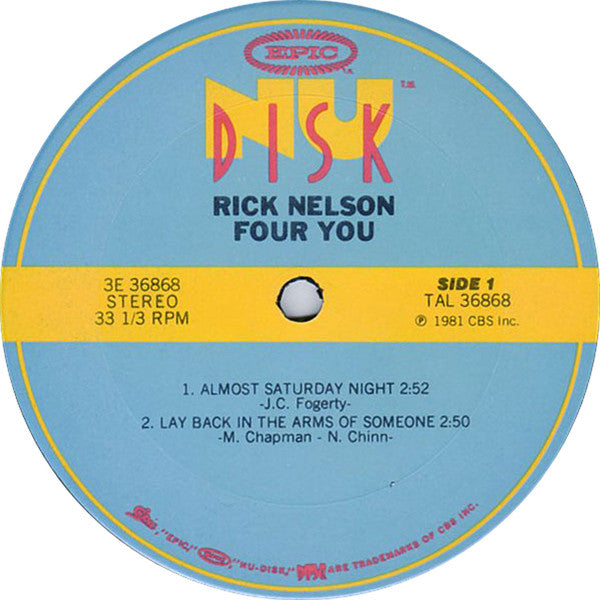 Ricky Nelson (2) : Four You (10", Ter)