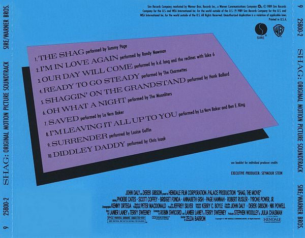 Various : Shag: Original Motion Picture Soundtrack (CD, Album, Comp)