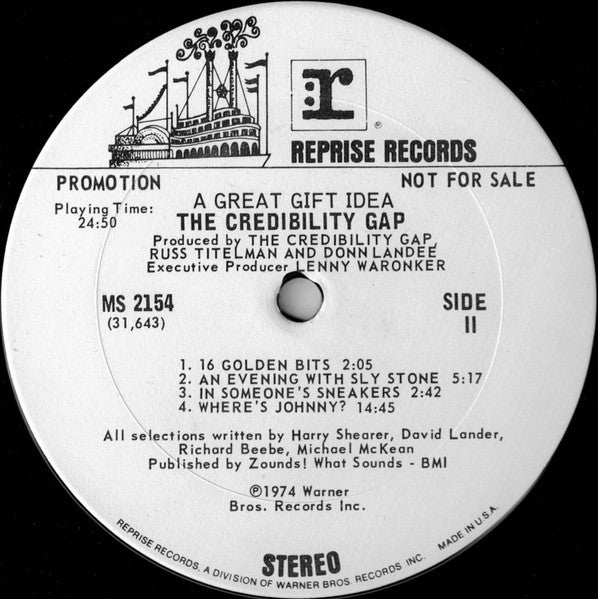 The Credibility Gap : A Great Gift Idea (LP, Album, Promo)
