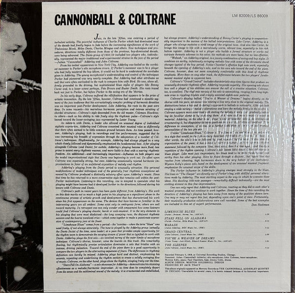 Cannonball* & Coltrane* : Cannonball & Coltrane (LP, Album, RE, PRC)