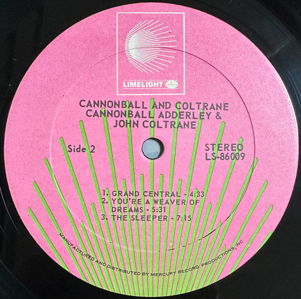 Cannonball* & Coltrane* : Cannonball & Coltrane (LP, Album, RE, PRC)