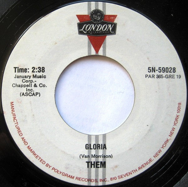 Them (3) : Gloria / Here Comes The Night (7", Single, RE, 19 )