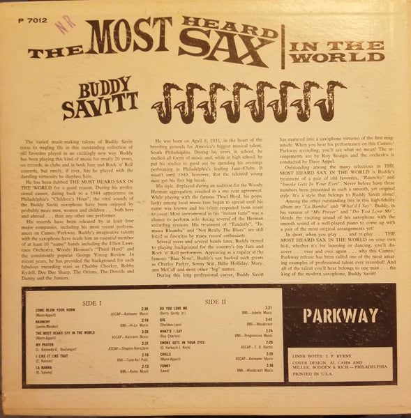 Buddy Savitt : The Most Heard Sax In The World (LP, Album, Mono)