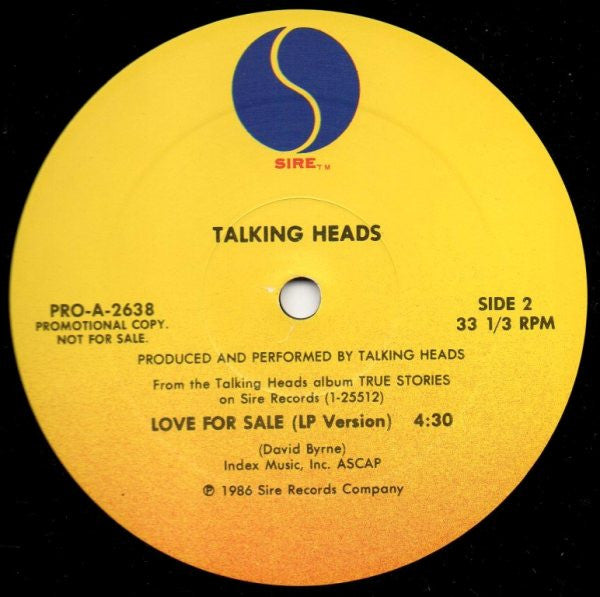 Talking Heads : Love For Sale (LP Version) (12", Promo)