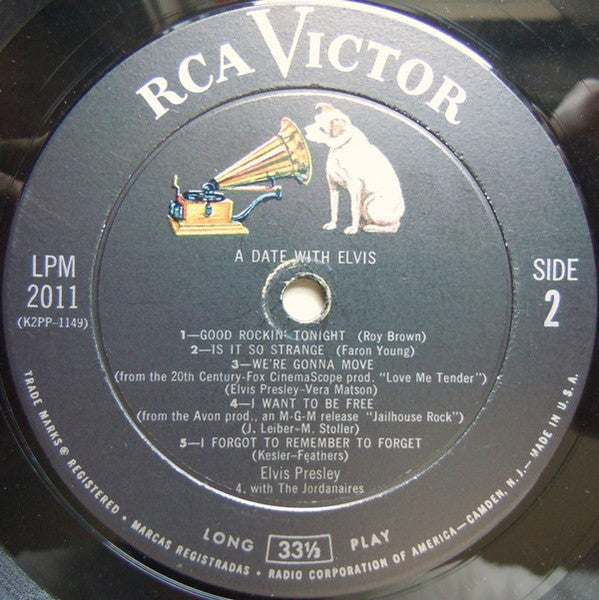 Elvis Presley : A Date With Elvis (LP, Comp, Mono)