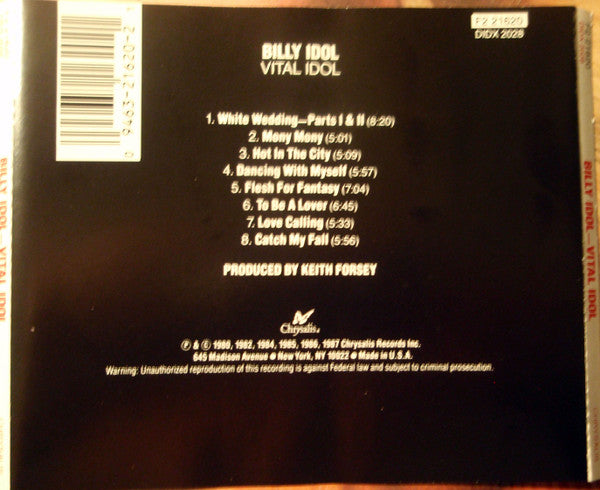 Billy Idol : Vital Idol (CD, Album, Comp, RE)