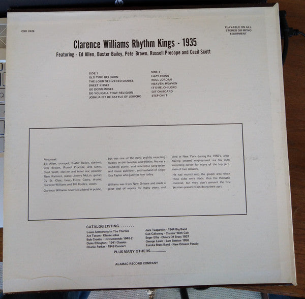 Clarence Williams Rhythm Kings : 1935 (LP, Comp)