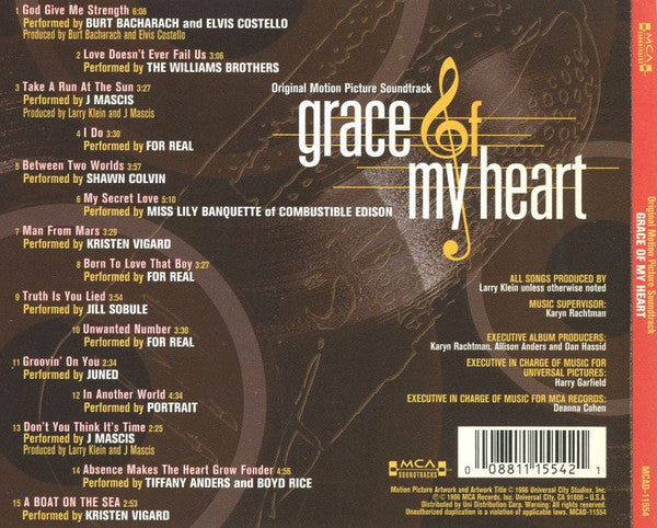 Various : Grace Of My Heart (Original Motion Picture Soundtrack) (CD, Album)