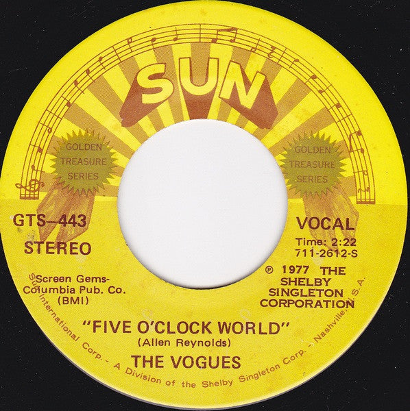 The Vogues : Five O'Clock World / My Special Angel (7", Single)