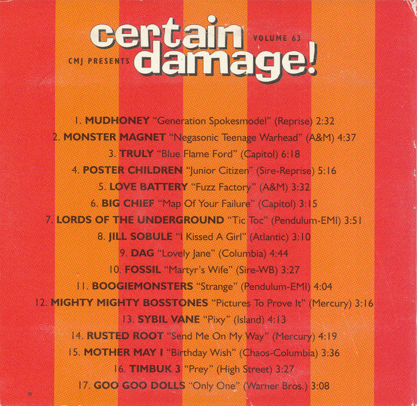 Various : CMJ Presents Certain Damage! - Volume 63 (CD, Comp, Promo)