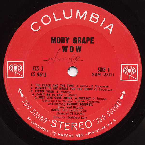 Moby Grape : Wow (LP, Album, San)
