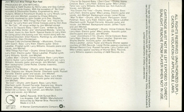 Joni Mitchell : Wild Things Run Fast (Cass, Album)