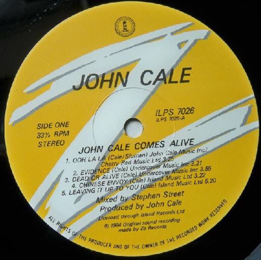 John Cale : John Cale Comes Alive (LP, Album)