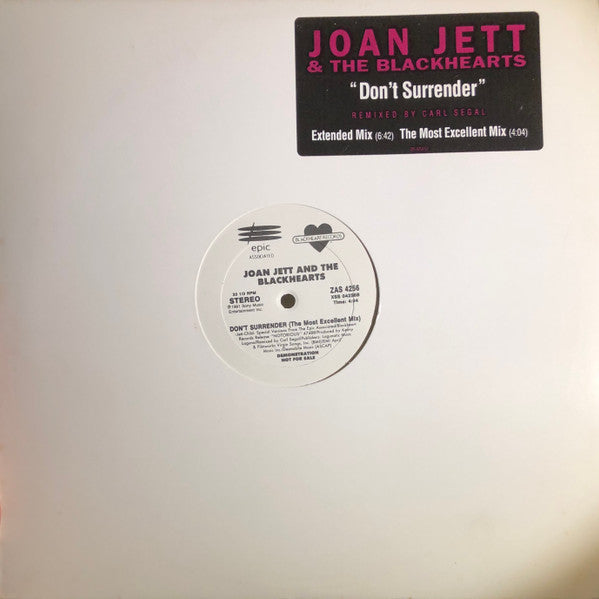 Joan Jett & The Blackhearts : Don't Surrender (12", Promo)