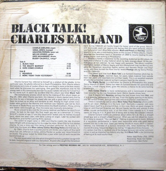 Charles Earland : Black Talk! (LP, Album)