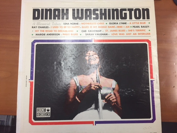 Various : Dinah Washington: A Memorial Tribute (LP, Comp, Mono)