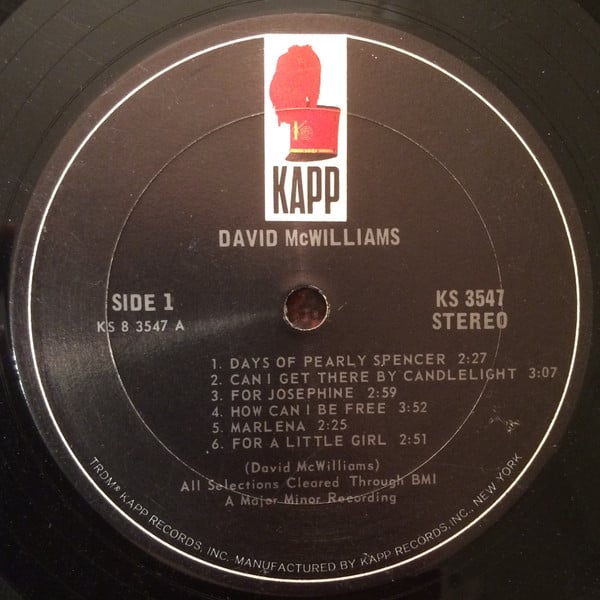 David McWilliams : Days Of Pearly Spencer - Who Killed Ezra Brymay (LP, Album)