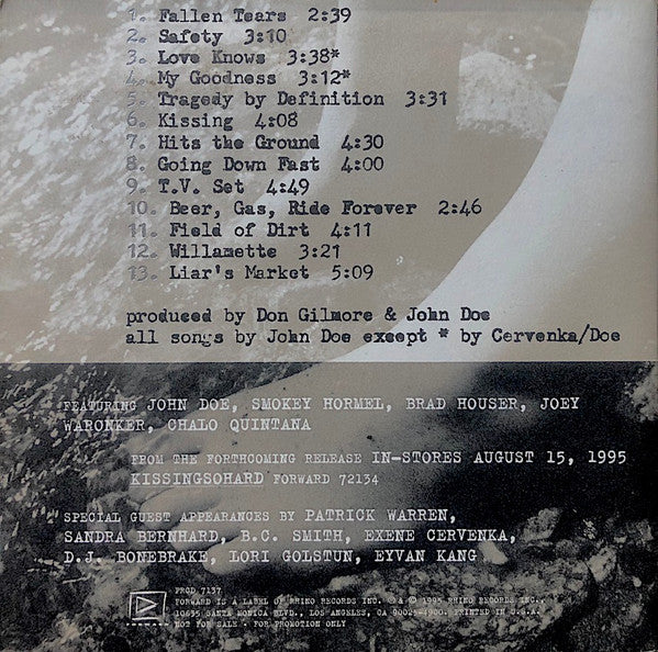 The John Doe Thing : Kissingsohard (CD, Promo, Car)