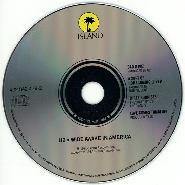 U2 : Wide Awake In America (CD, EP, RE)