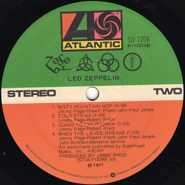 Led Zeppelin : Untitled (LP, Album, Club, RE, Spe)