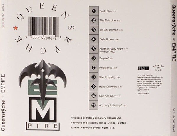 Queensrÿche : Empire (CD, Album, JAX)