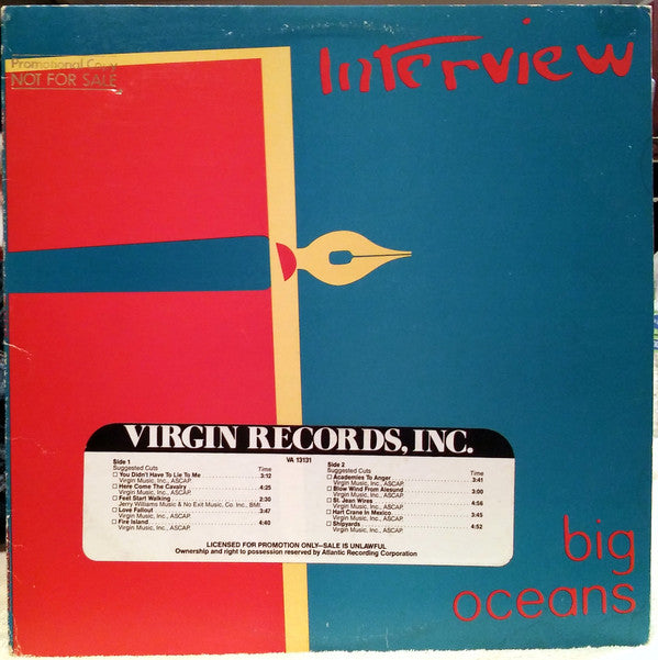 Interview : Big Oceans (LP, Album, Pre)