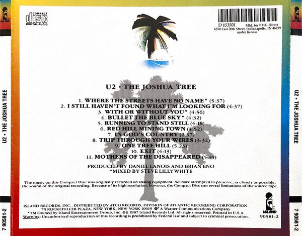 U2 : The Joshua Tree (CD, Album, Club, RE, BMG)