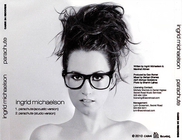 Ingrid Michaelson : Parachute (CDr, Single, Promo)